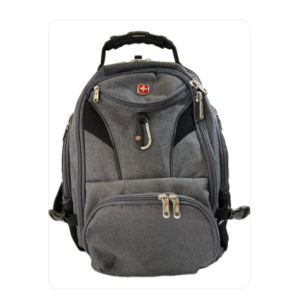 SwissGear ScanSmart Laptop‎ Backpack Gray Travel Business School Bag Heathered